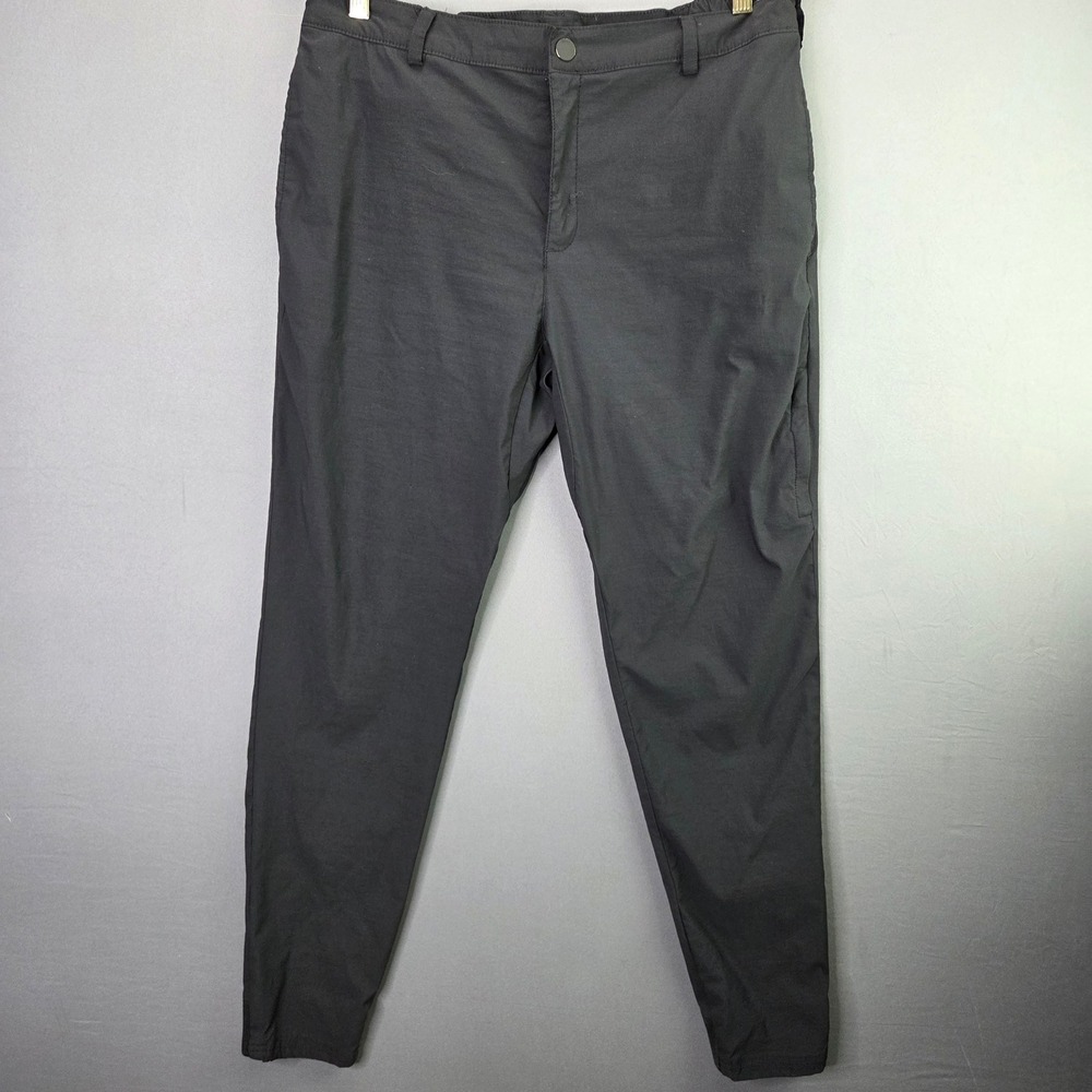 DKNY Pants Mens Large Black Nylon Spandex Stretch Tapered Leg Casual Travel